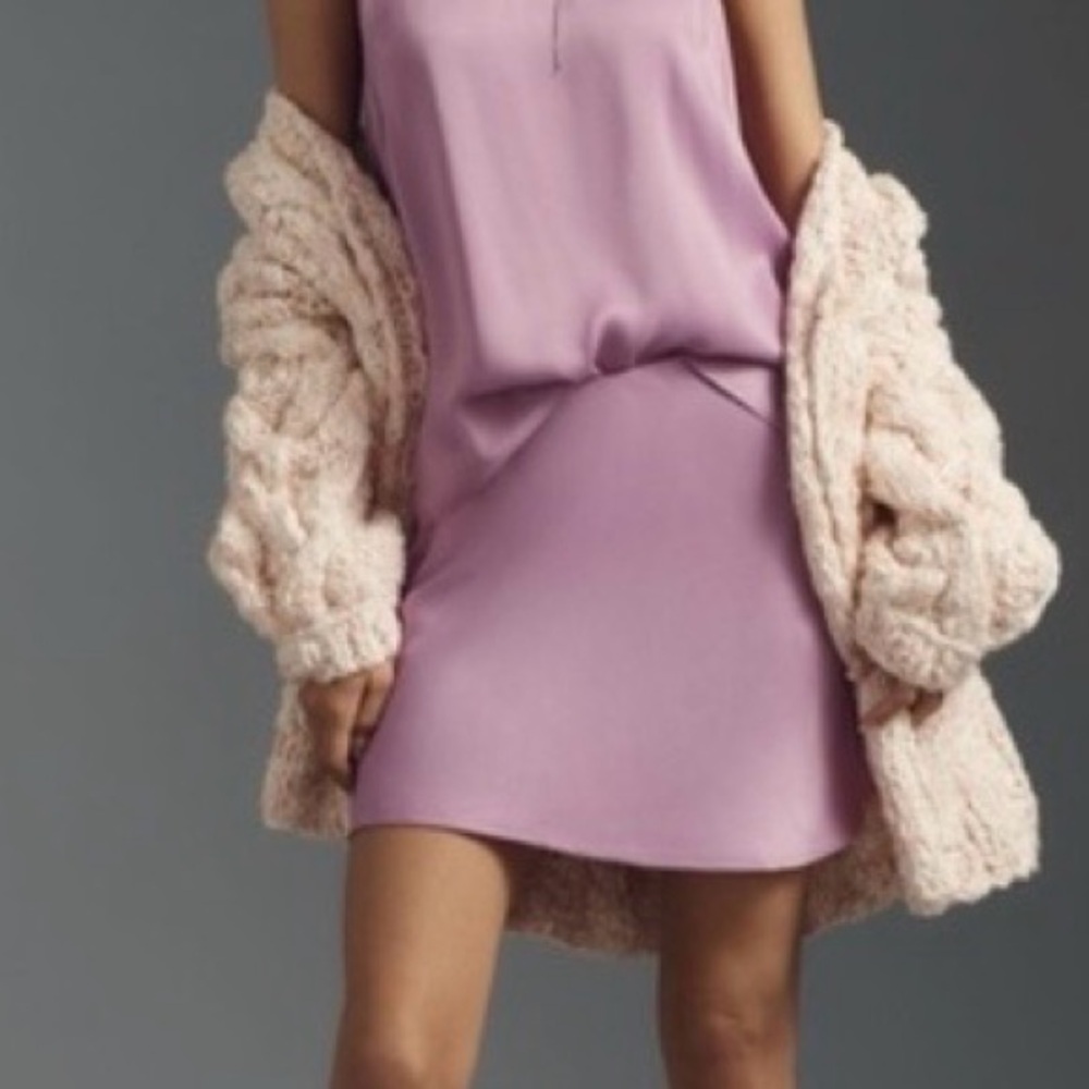 NWT Anthropologie Lilac Tilda Mini Slip Skirt Size XL